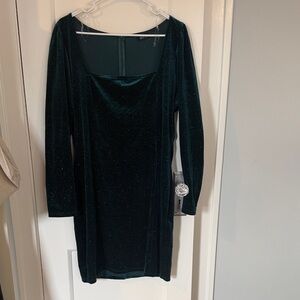 Green Velvet Dress - Body Con